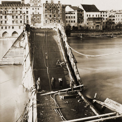 Brückeneinsturz durch Eisgang in Wasserburg/Inn (März 1928)