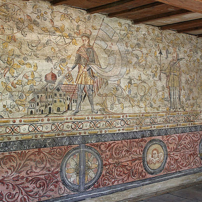 Wandmalereien aus dem späten 17. Jahrhundert im Schiebl-Hof
