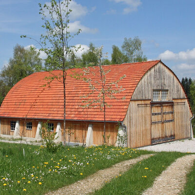 Systembauhalle aus Warngau mit Zollinger-Lamellendach